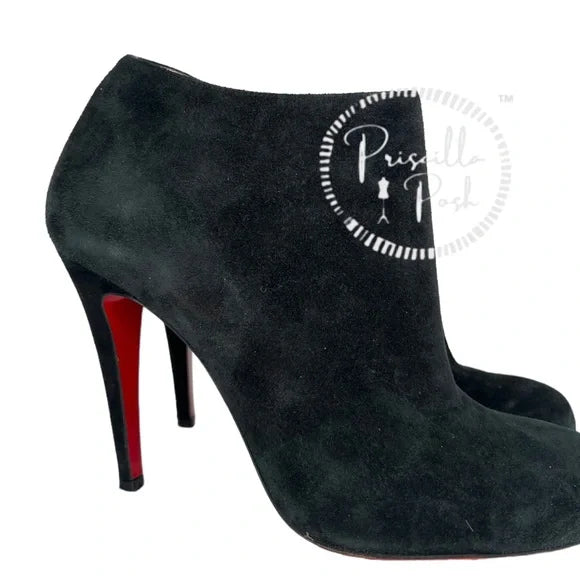 Christian Louboutin Black Belle Suede Ankle Boots 39.5