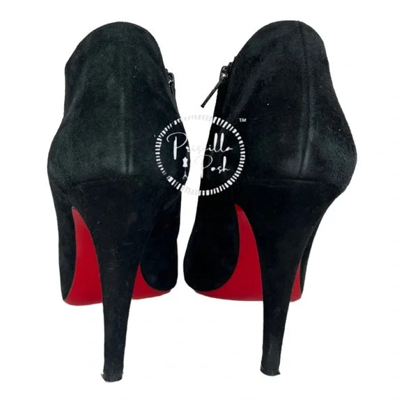 Christian Louboutin Black Belle Suede Ankle Boots 39.5