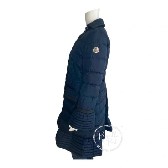 Moncler Navy Black Full Length Double Breasted Down Puffer Jacket Bitar 3