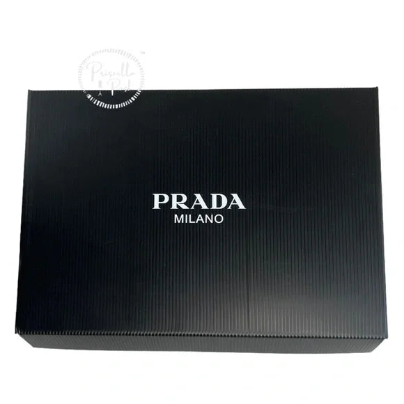 NWB Prada Double Wheel low-top sneakers 38.5 Black White Platform Sole Logo