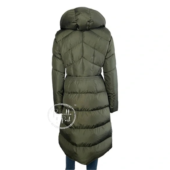 Moncler Agot Olive Green Extra Long Goose Down Quilted Puffer Jacket Parka Large