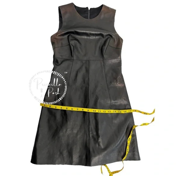 NWT Dolce and Gabbana Black Leather A-Line Mini Dress