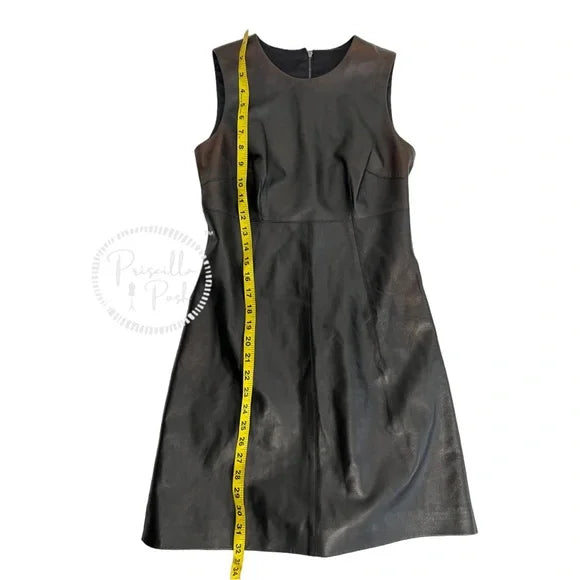 NWT Dolce and Gabbana Black Leather A-Line Mini Dress