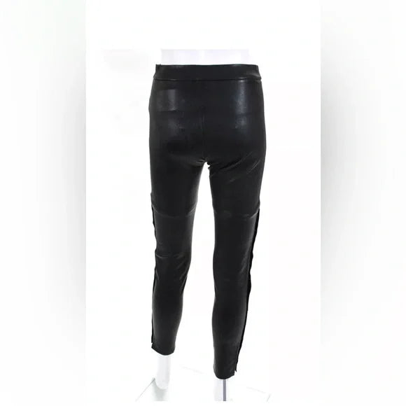 IRO Women's Skinny Ankle Mid Rise Leather Pants Black Size 34