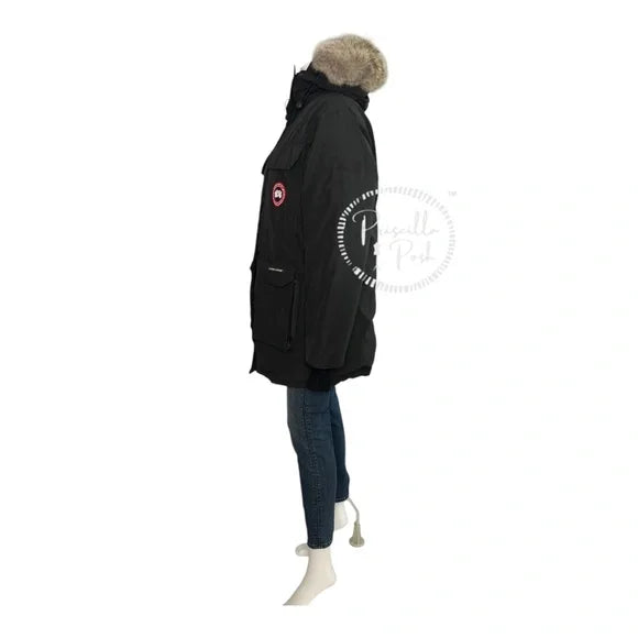 Canada Goose Expedition Parka Heritage Black Long With Fur Hood Large