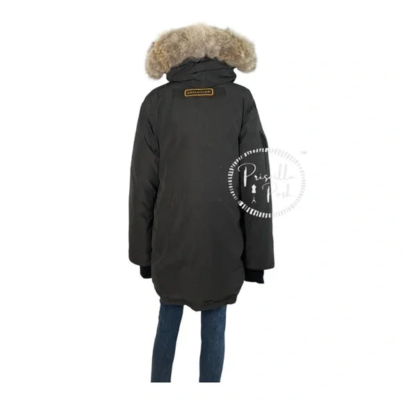 Canada Goose Expedition Parka Heritage Black Long With Fur Hood Large