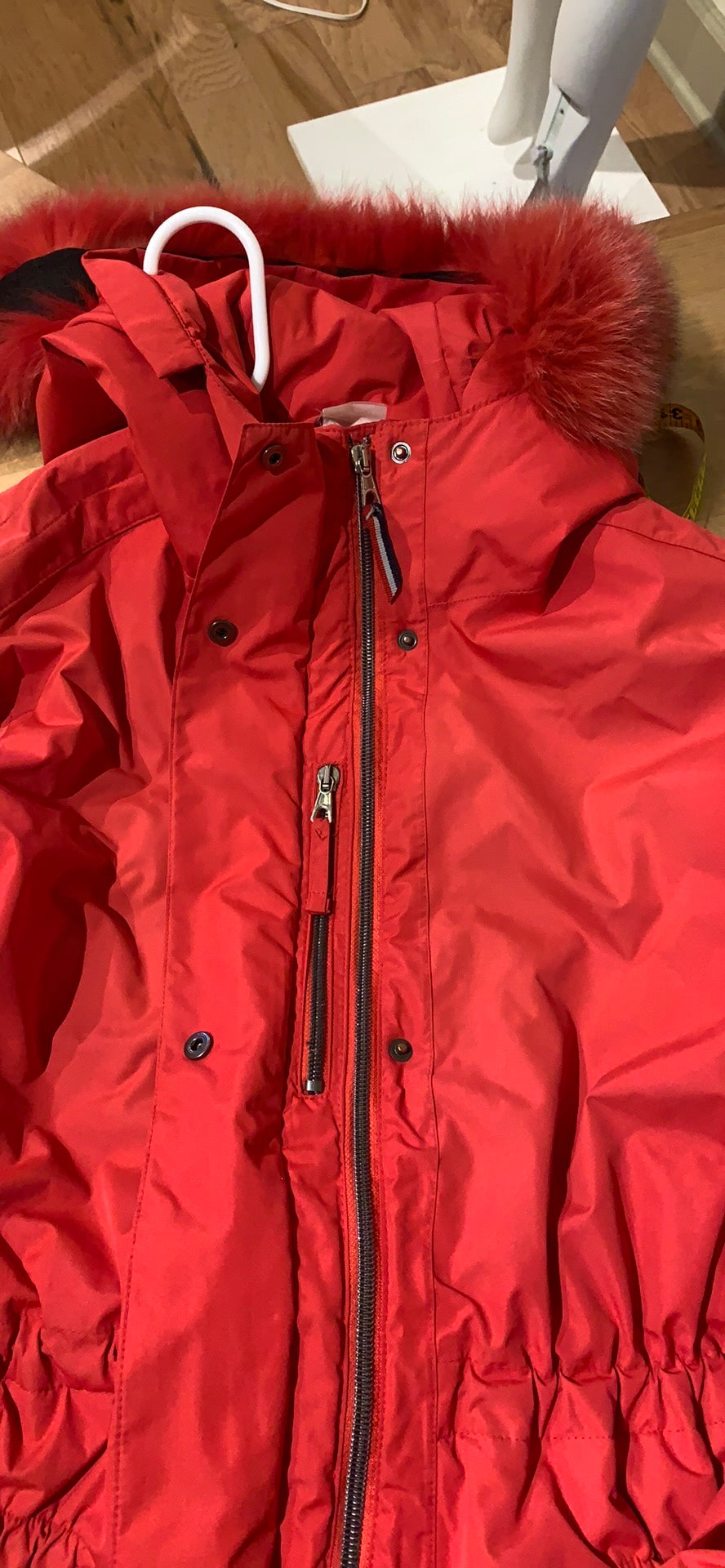 Vintage Moncler Grenoble Red Ski Jacket With Fur