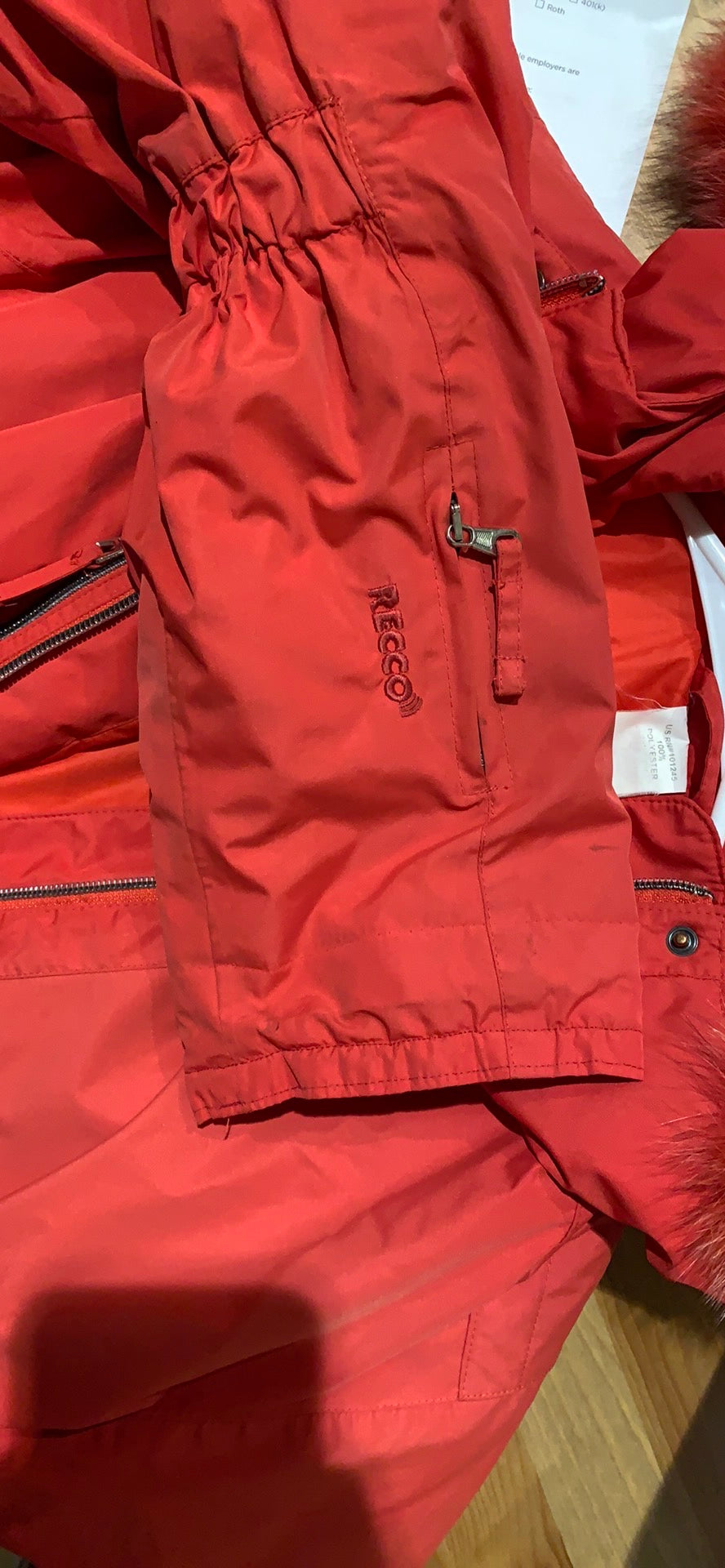 Vintage Moncler Grenoble Red Ski Jacket With Fur