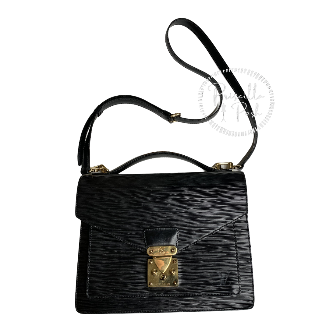 Louis Vuitton Monceau in Black Epi Leather 2-way