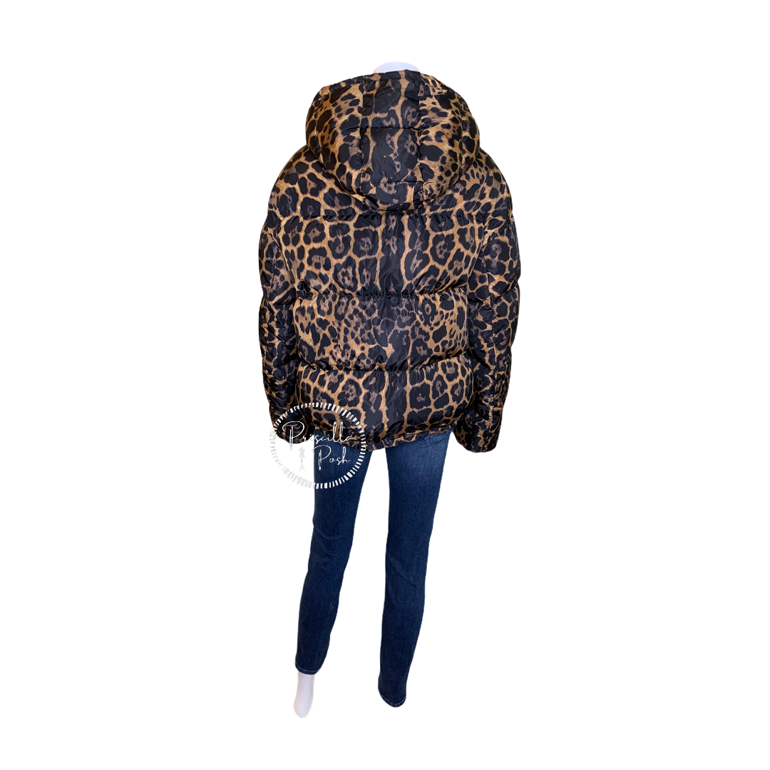 NWT Moncler Caille Leopard Down Puffer Jacket