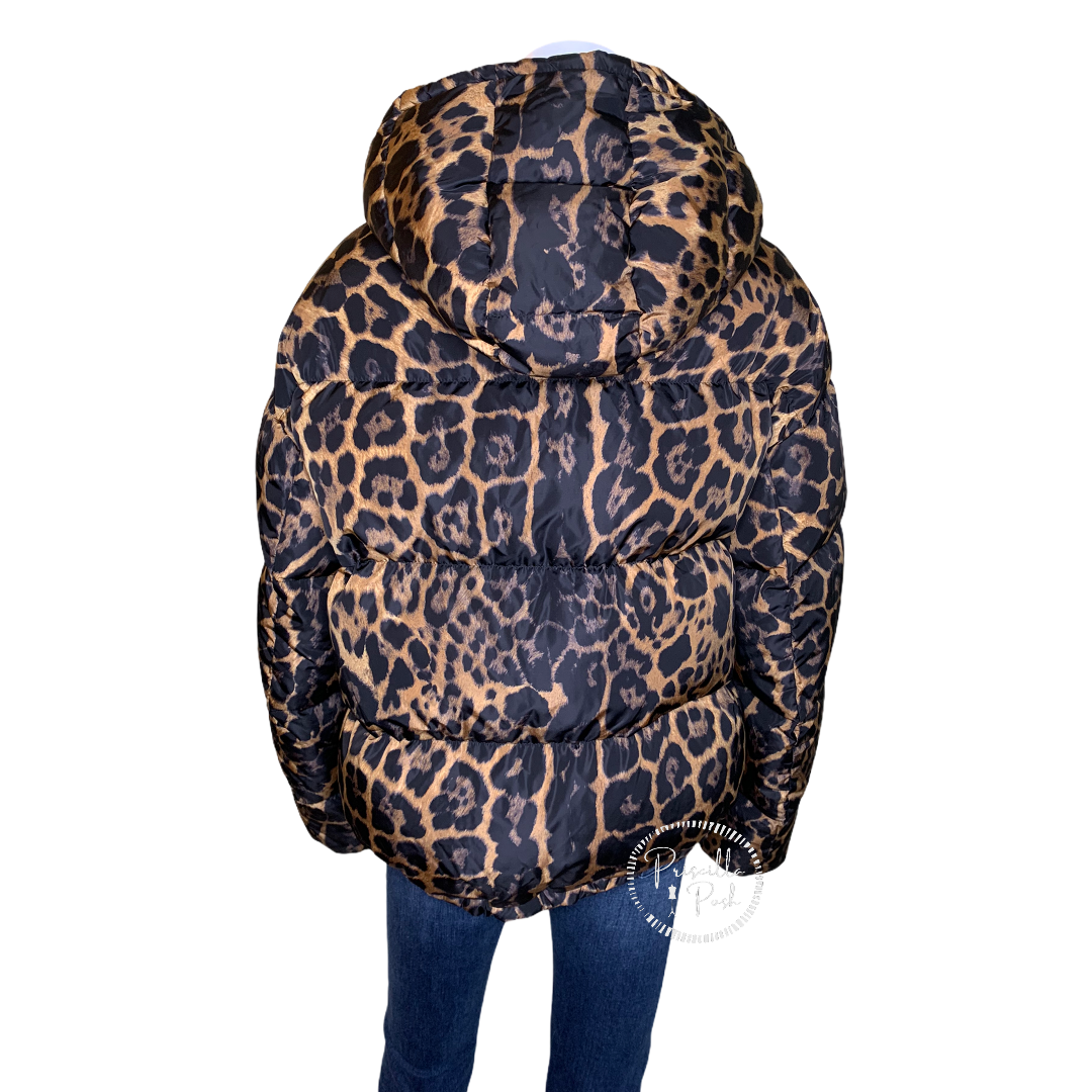 Moncler caille sale leopard jacket