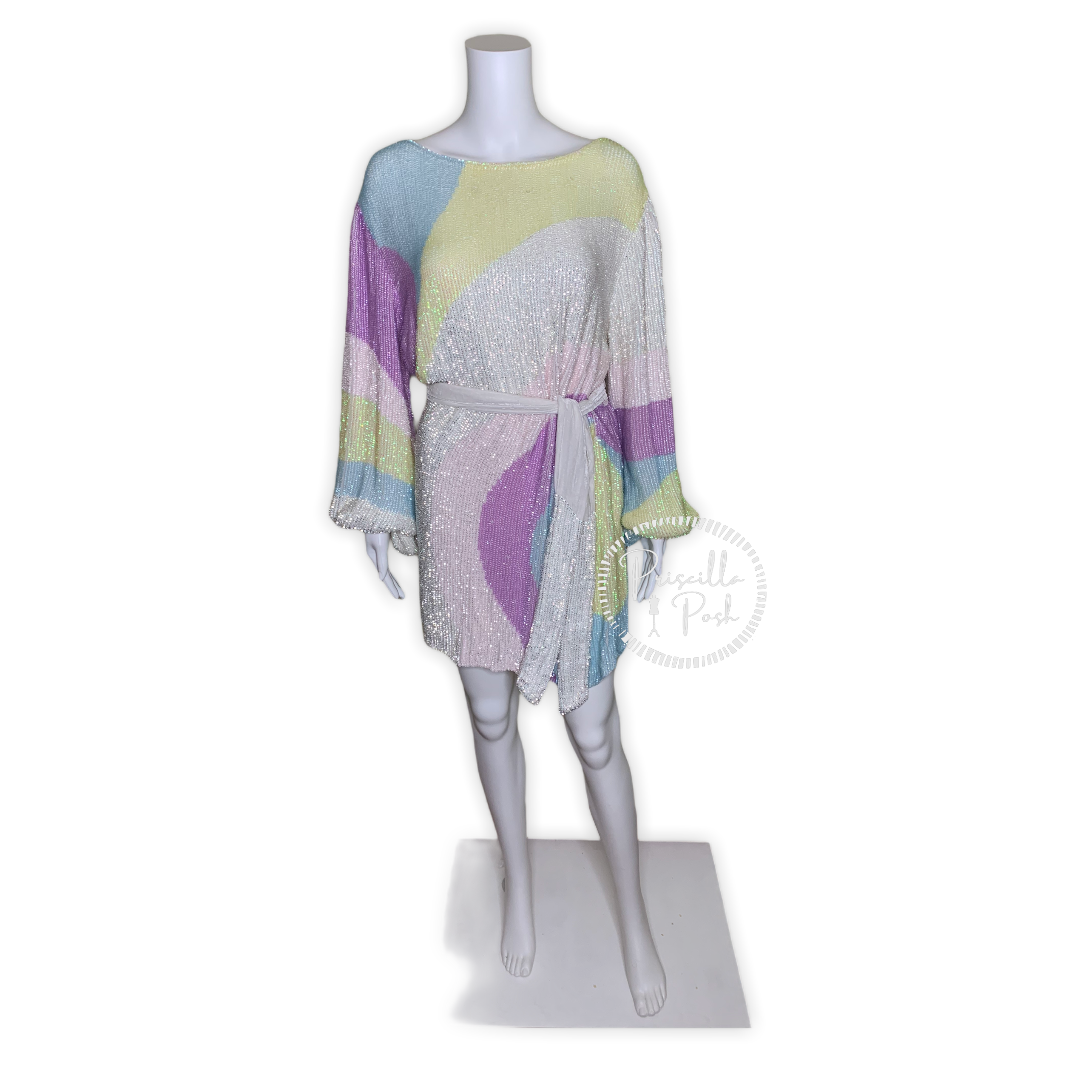 Retrofete Grace Sequin Dress Multi Color Swirl