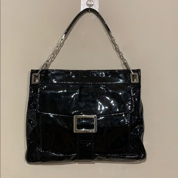 Roger Vivier Patent Leather Metro Shoulder Bag