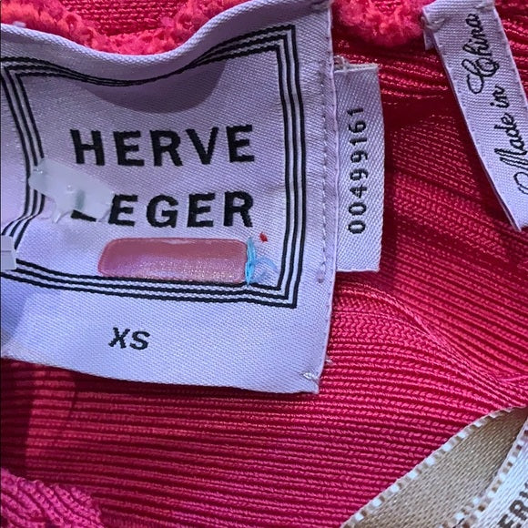 Hervé Léger Pink Carmelle Signature Essentials Gown Bright Pink