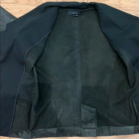 ALEXANDER WANG Black Distressed Leather Suede Combo Jacket