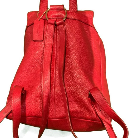 Coach Billie F37410 Pebble Red Leather Backpack