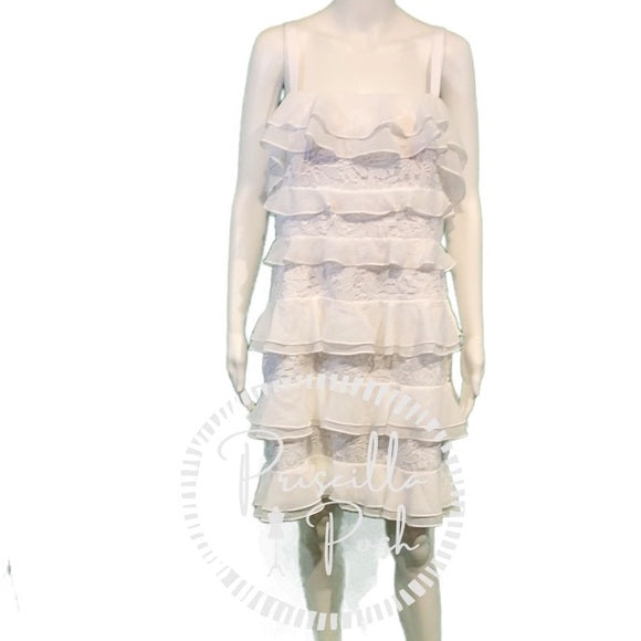 NWT Lilly Pulitzer “Olive” White Ruffle Tank Dress 12