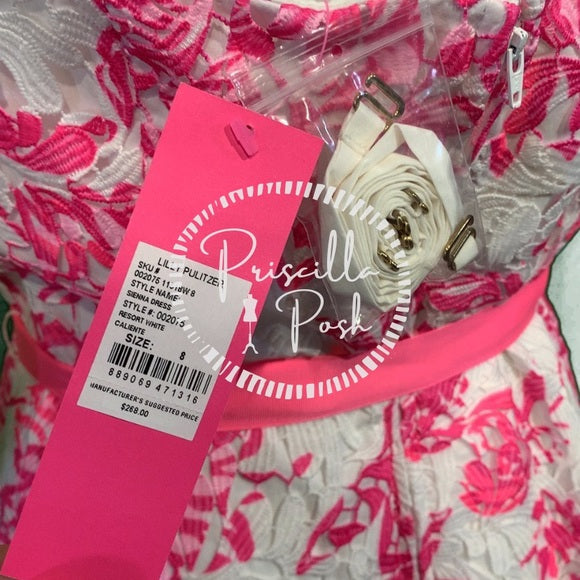 NWT Lilly Pulitzer Sienna Strapless Dress Hot Pink 8