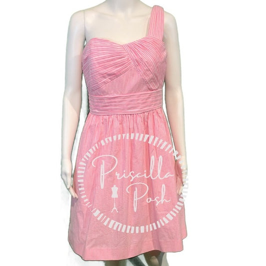 NWT Lilly Pulitzer Addison One-Shoulder Dress Pink 8