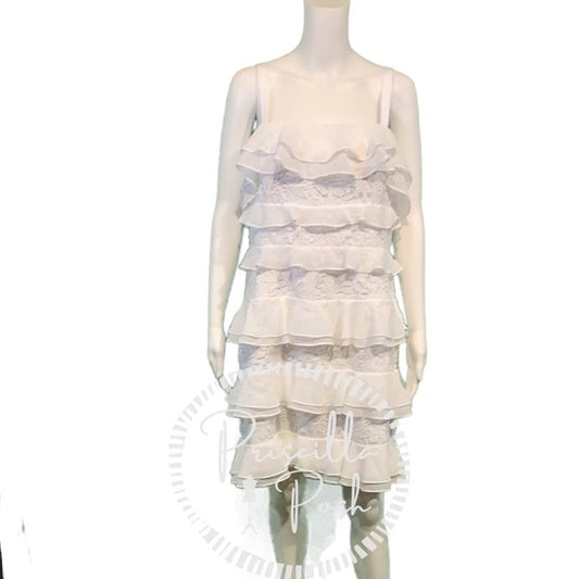 NWT Lilly Pulitzer “Olive” White Ruffle Tank Dress 14