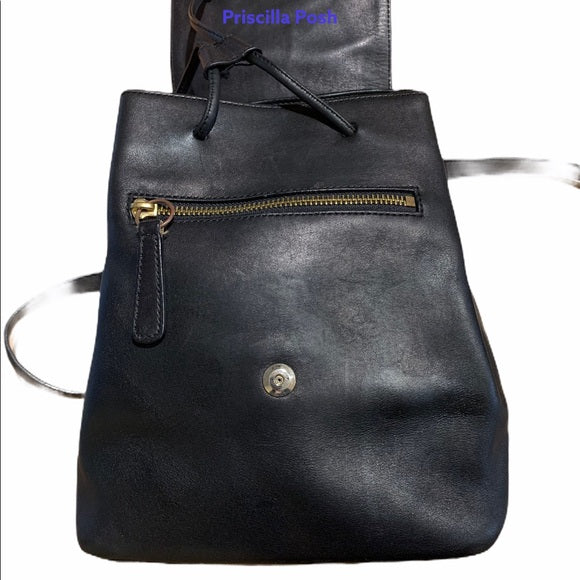Vintage Coach Legacy Black Leather Backpack 9858