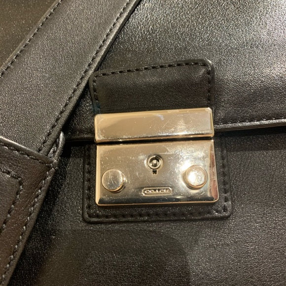 Coach Black Vintage Leather Briefcase Laptop Bag