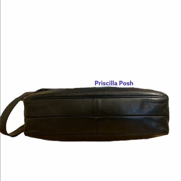 Coach Black Vintage Leather Briefcase Laptop Bag