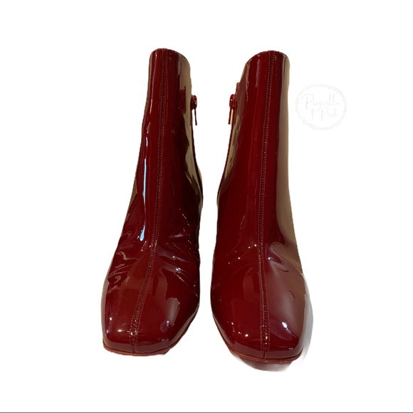 Christian Louboutin Red Patent Leather Ankle Boots