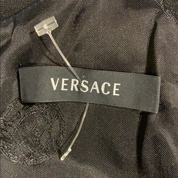 Versace Black Stretch Wool Crepe Sleeveless Dress