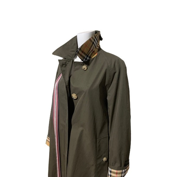 NWT BURBERRY Collegiate Stripe Gabardine Coat