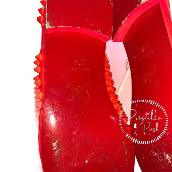 Christian Louboutin Freddy Spiked Loafer Neon Pink