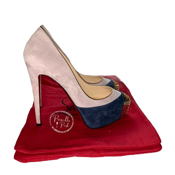 Christian Louboutin Maggie 140 Suede Platform Pump