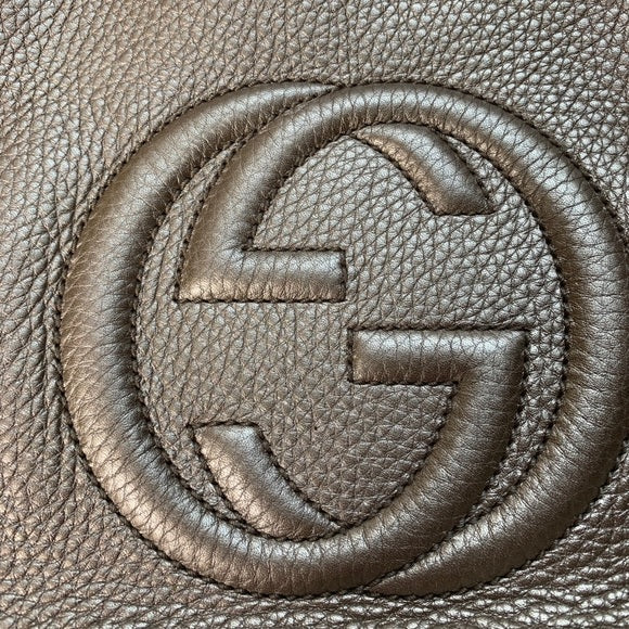 Gucci Soho Top Handle Metallic Leather Satchel
