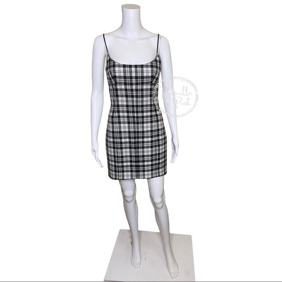 ALEXANDER WANG Tailored Mini Cami Dress Plaid