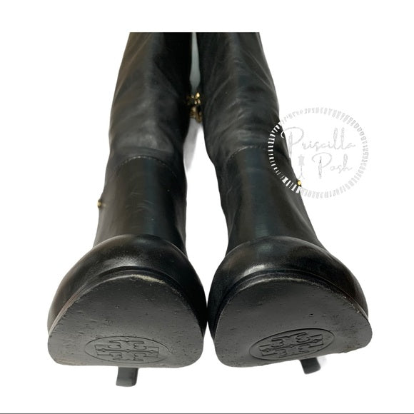 Tory Burch Kasey Knee High Black Leather boots