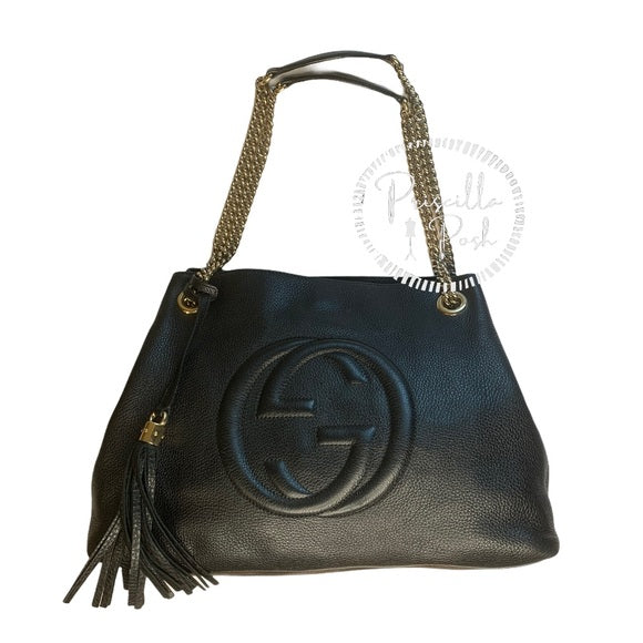 GUCCI Soho Leather Shoulder Bag 308982 Gold Chain