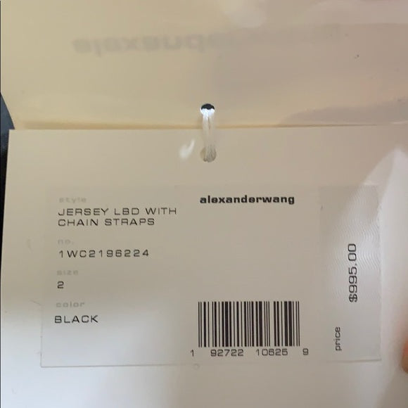 NEW ALEXANDER WANG Jersey Black Chain Strap Dress LBD