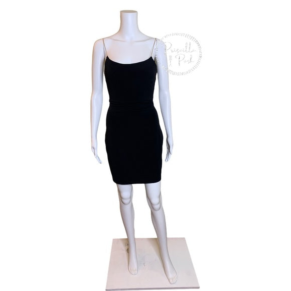 NEW ALEXANDER WANG Jersey Black Chain Strap Dress LBD