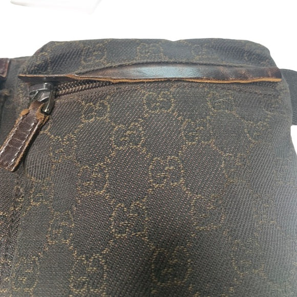 Gucci Brown Canvas Fanny Pack Belt Bag Waist Bag