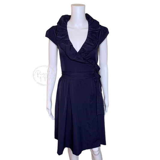 Diane Von Furstenberg Navy Bethania Wrap Dress