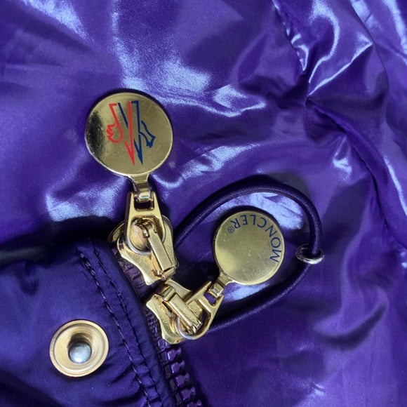 Moncler 'Amaryllis' Bell Sleeve Down Jacket Purple