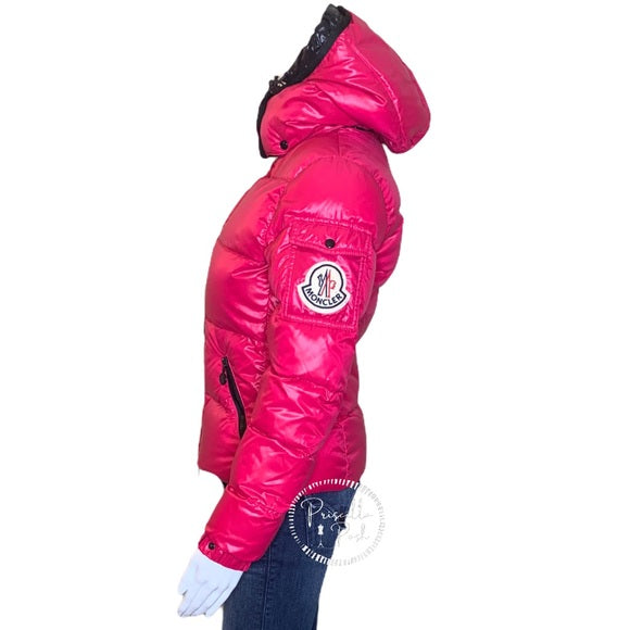 Moncler BADIA Real Down Jacket Hot Pink Puffer