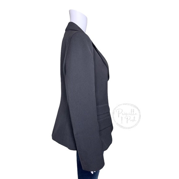 Giorgio Armani Black Grey Pinstripe Blazer