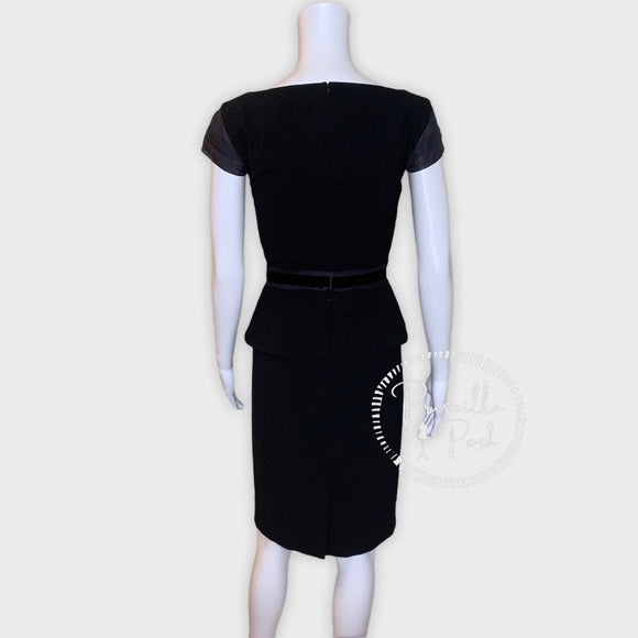 Tory Burch Ashley Cap-Sleeve Peplum Dress Black