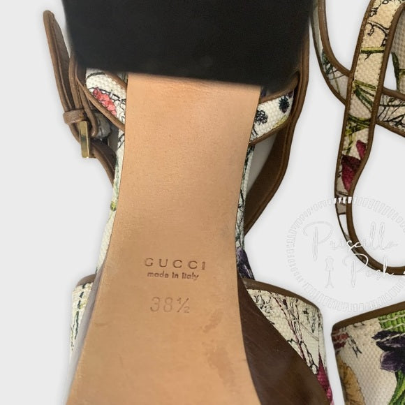 GUCCI Danielle Flora Canvas Clog Platform Sandal