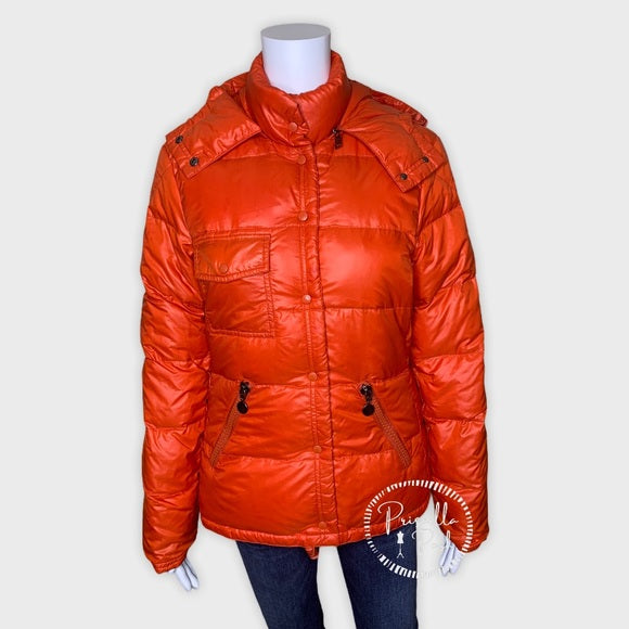 Moncler Bright Orange Goose Down Puffer Jacket