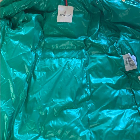 Moncler Teal Blue Green Long Down Puffer Jacket