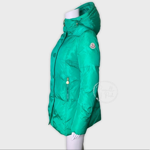 Moncler Teal Blue Green Long Down Puffer Jacket