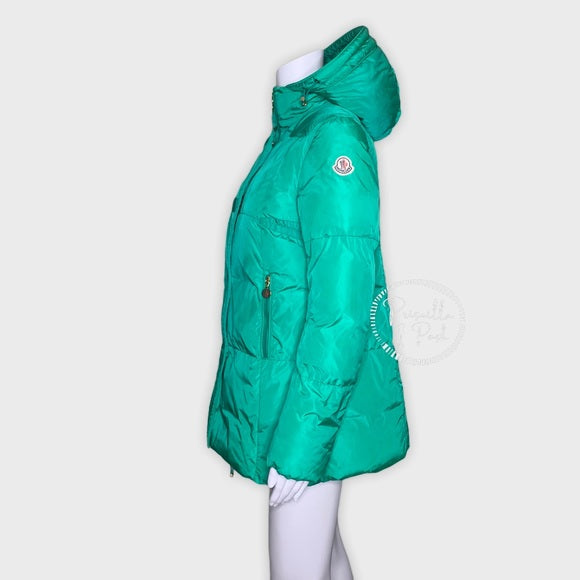 Moncler Teal Blue Green Long Down Puffer Jacket