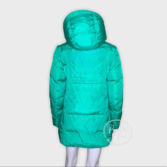 Moncler Teal Blue Green Long Down Puffer Jacket